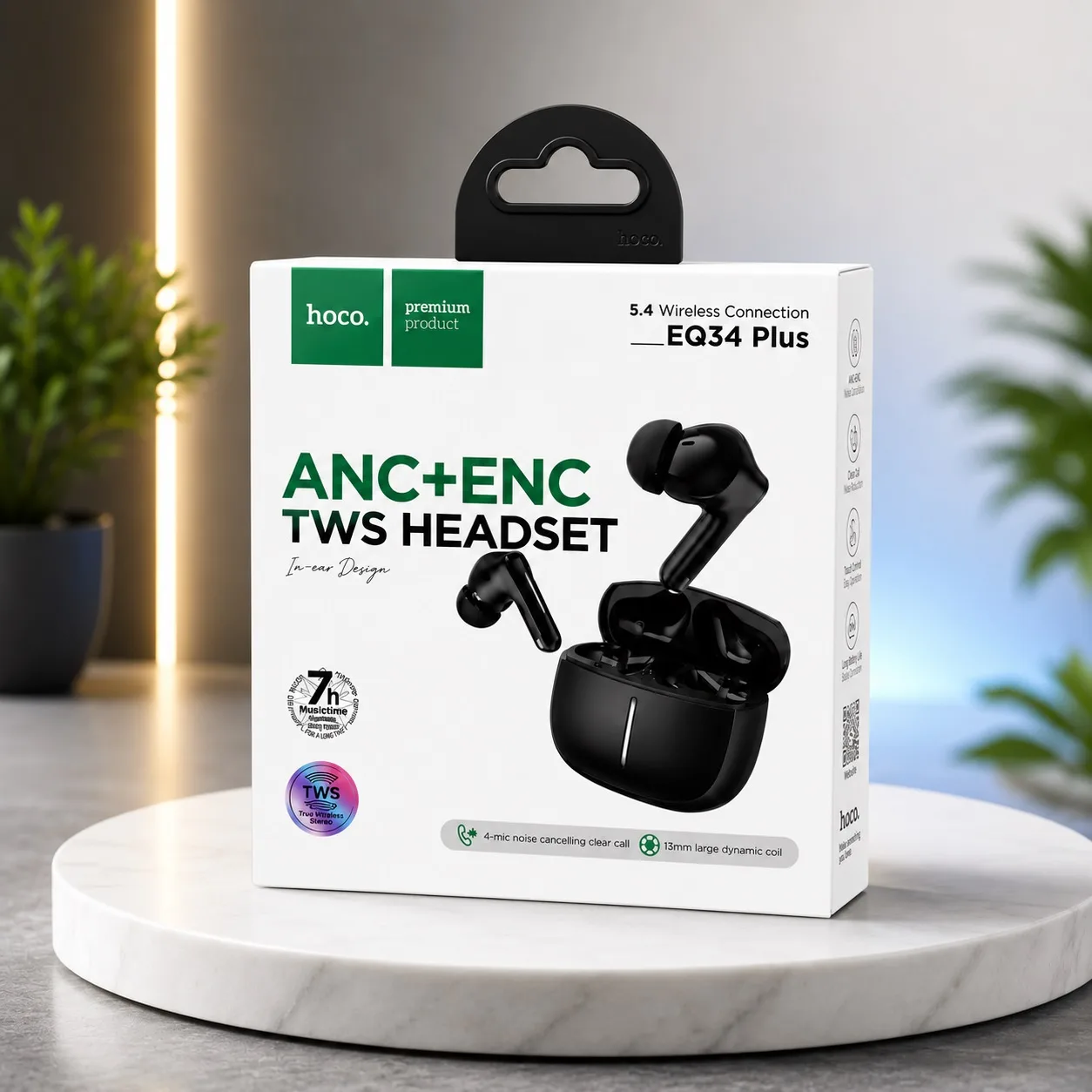 Hoco EQ34 Plus ANC+ENC TWS Wireless Earbuds