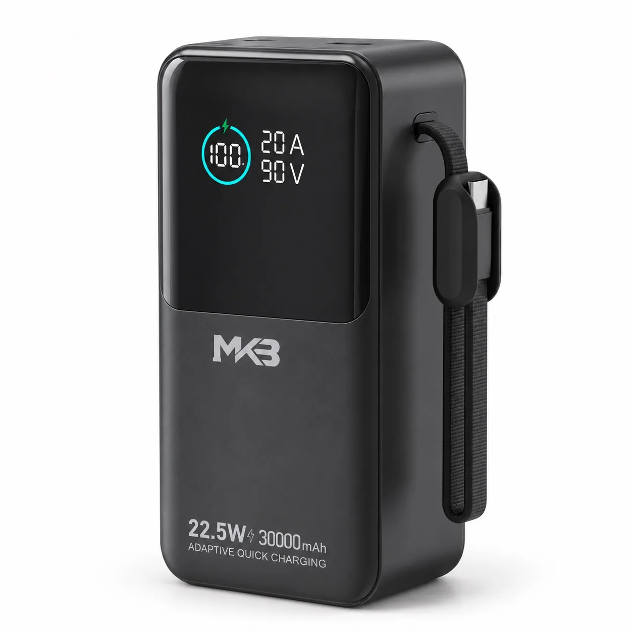 MKB PK93 – 30000mAh Power Bank | 22.5W Fast Charging | Dual Built-in Cables