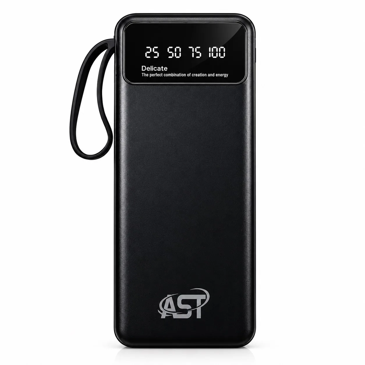 AST PB001 10000mAh Power Bank with Built-in 3-in-1 Cable & Digital Display
