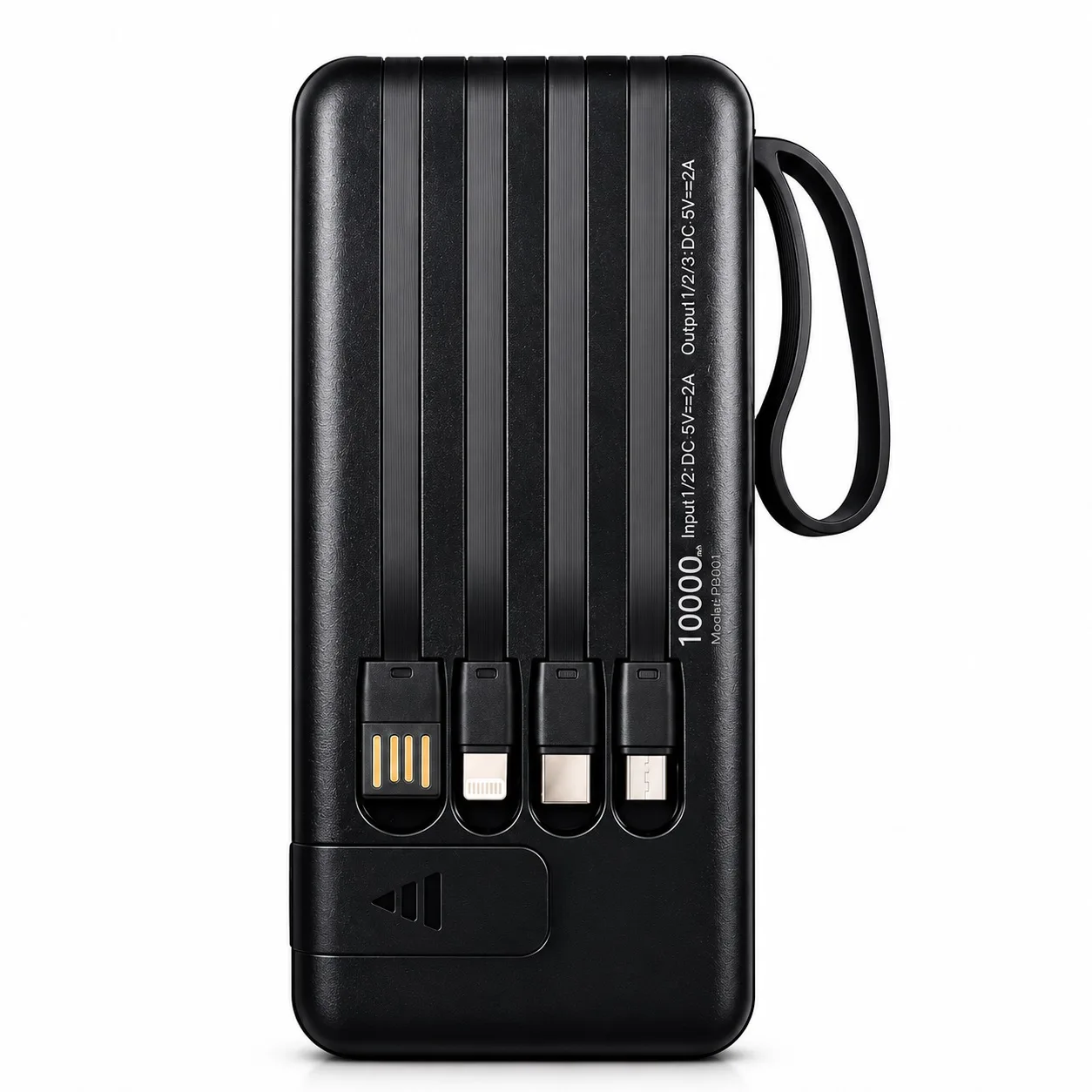 AST PB001 10000mAh Power Bank with Built-in 3-in-1 Cable & Digital Display