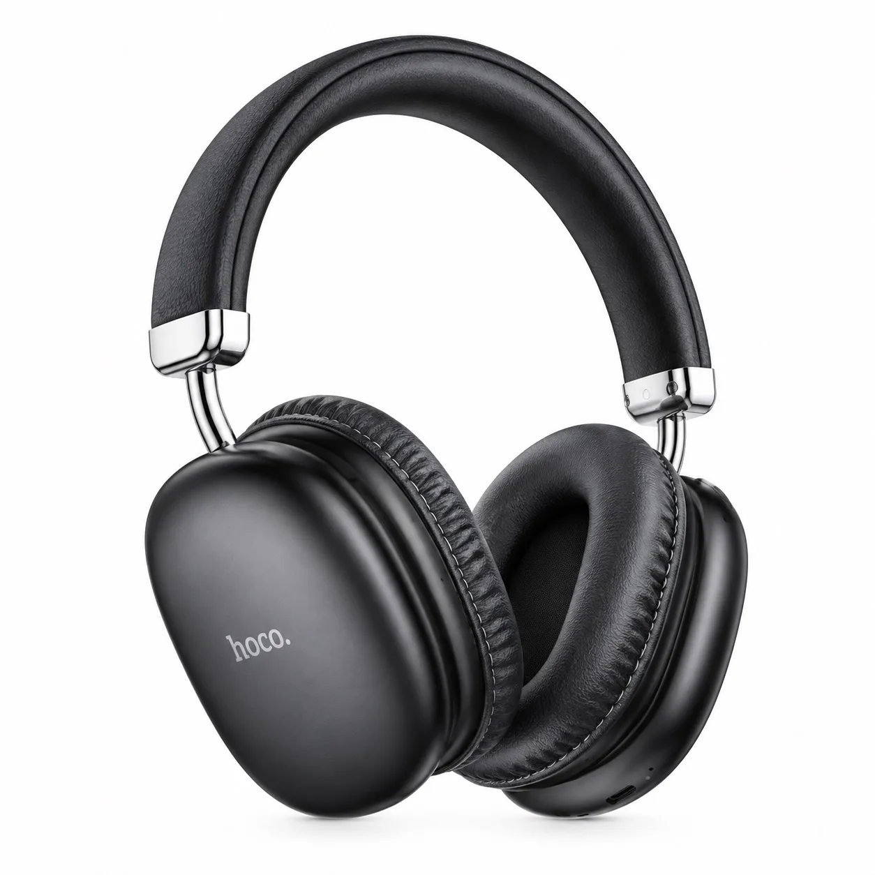 Hoco W35 Max Wireless Headphone – 90 Hours Playback, Bluetooth 5.3 | Black & Silver