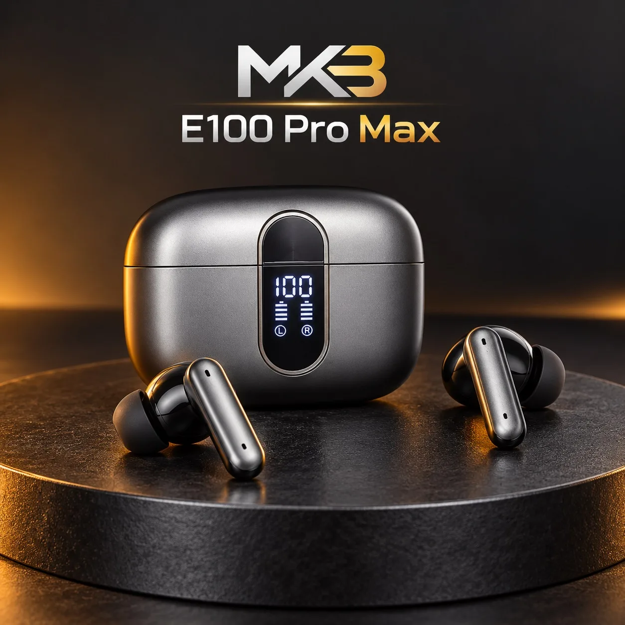 MKB E100 Pro Max ANC & ENC Wireless Earbuds with Digital Display