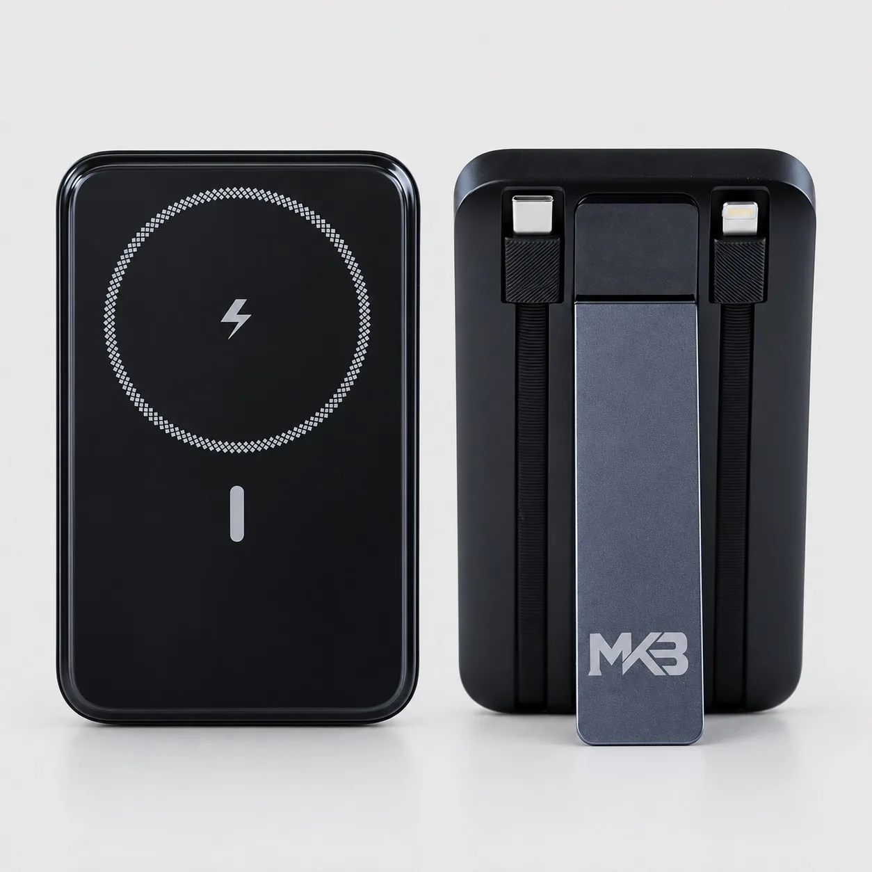 MKB P81 10000mAh Fast Charging Power Bank with Built-in Cables & Stand