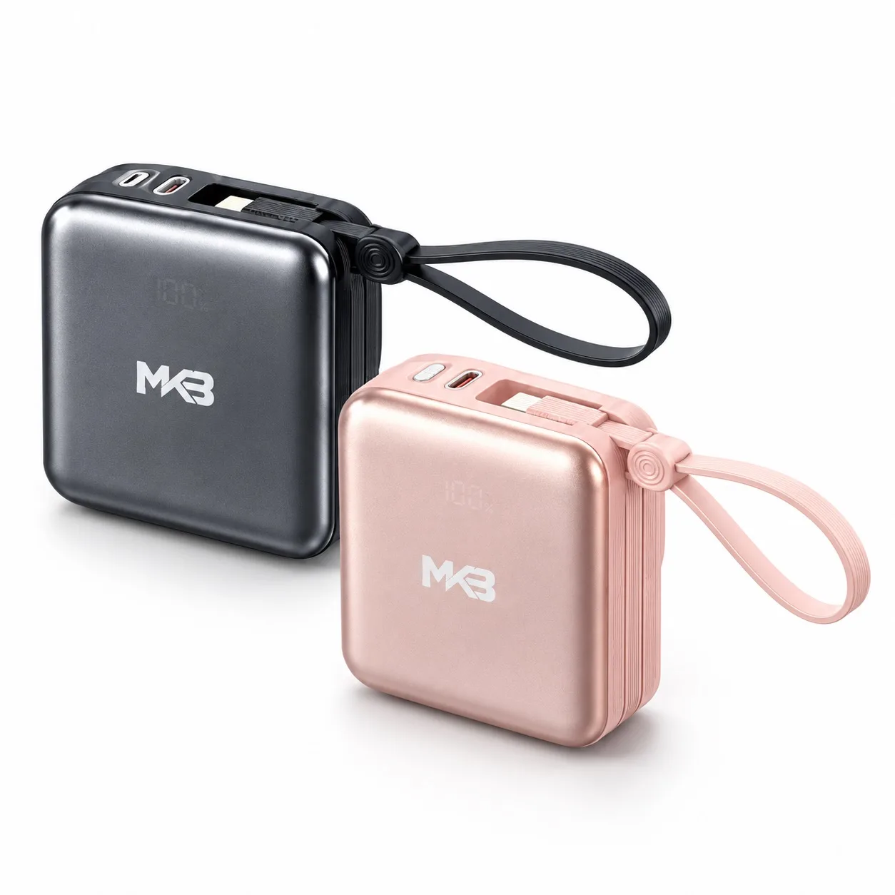 MKB PK71 10000mAh 22.5W Magnetic Wireless Power Bank with Built-in Cables
