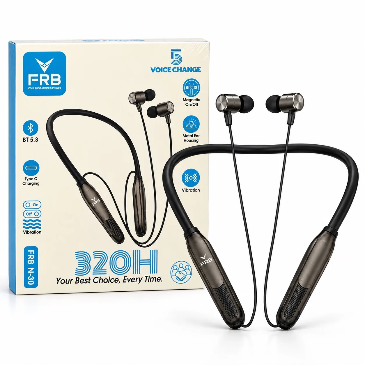 FRB N-30 320H Bluetooth 5.3 Voice Change Wireless Neckband