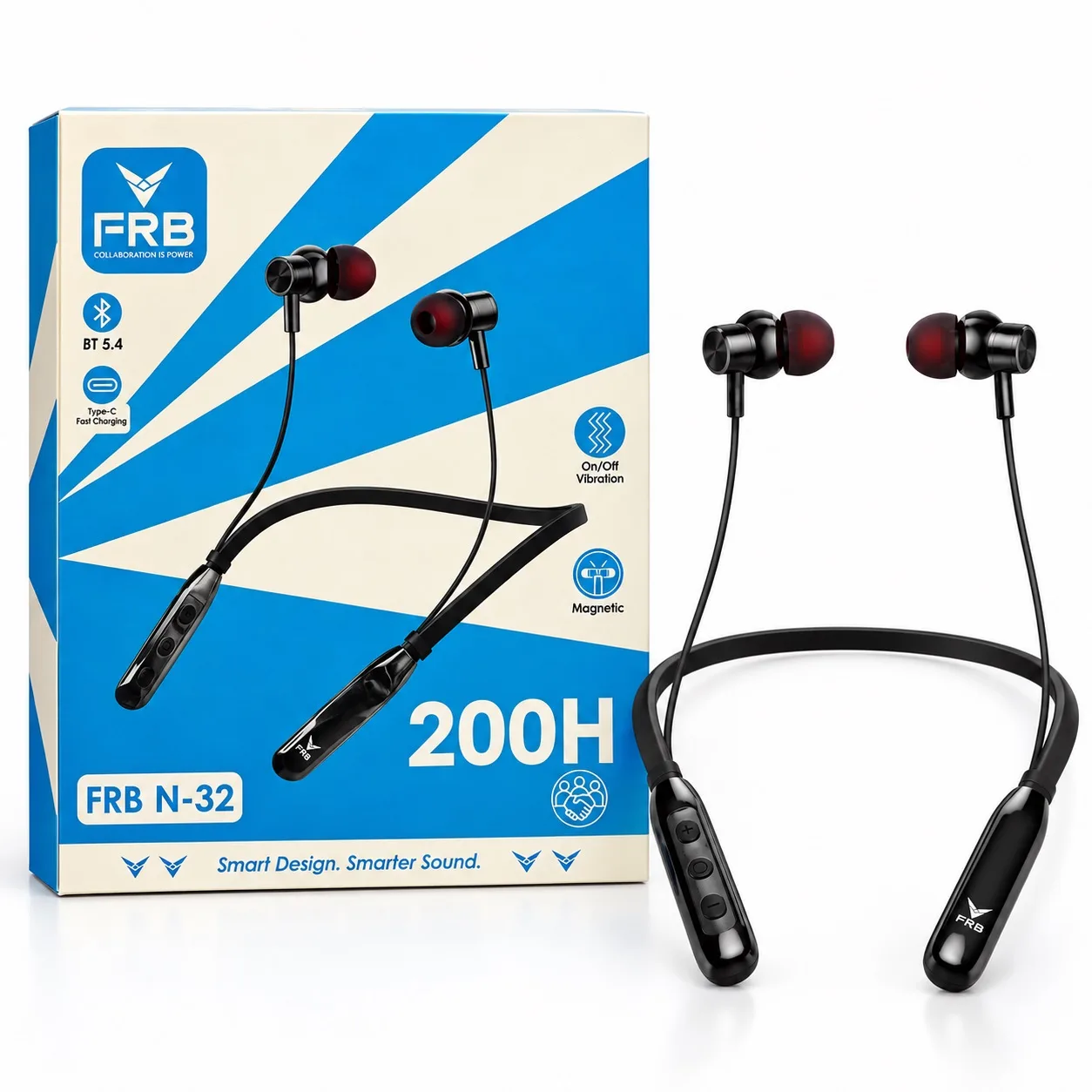 FRB N-32 200H Bluetooth 5.4 Magnetic Wireless Neckband