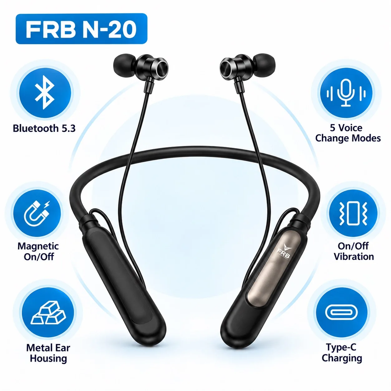 FRB N-20 Gaming 300H Voice Change Wireless Bluetooth Neckband