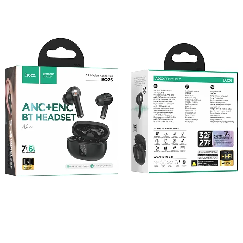 Hoco EQ26 ANC+ENC Wireless Bluetooth Earbuds