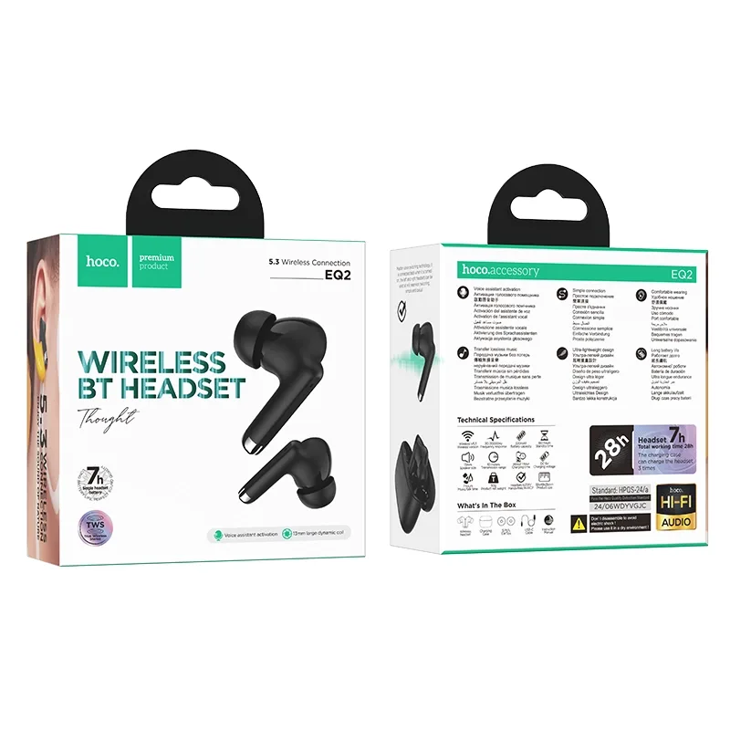 Hoco EQ2 Thought True Wireless Earbuds – Bluetooth 5.3