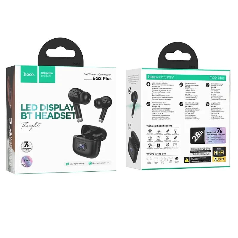 HOCO EQ2 Plus LED Display Bluetooth Earbuds