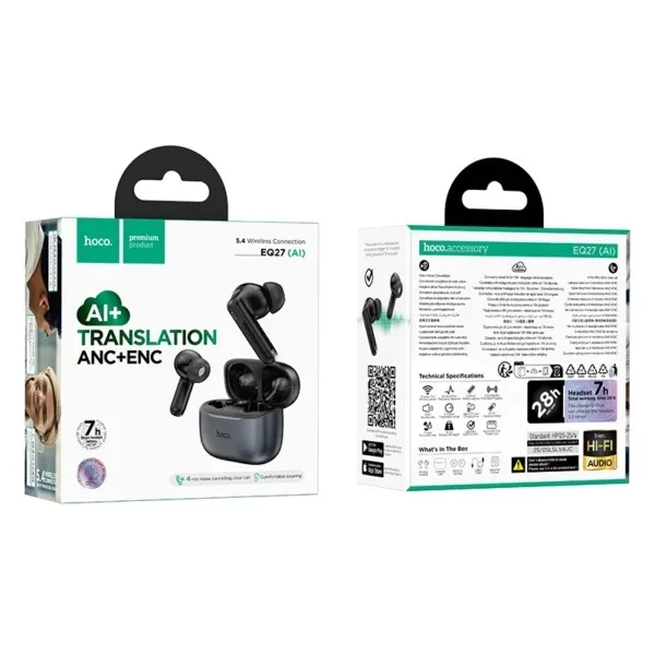 Hoco EQ27 (AI) ANC+ENC Smart AI Translation TWS Earbuds