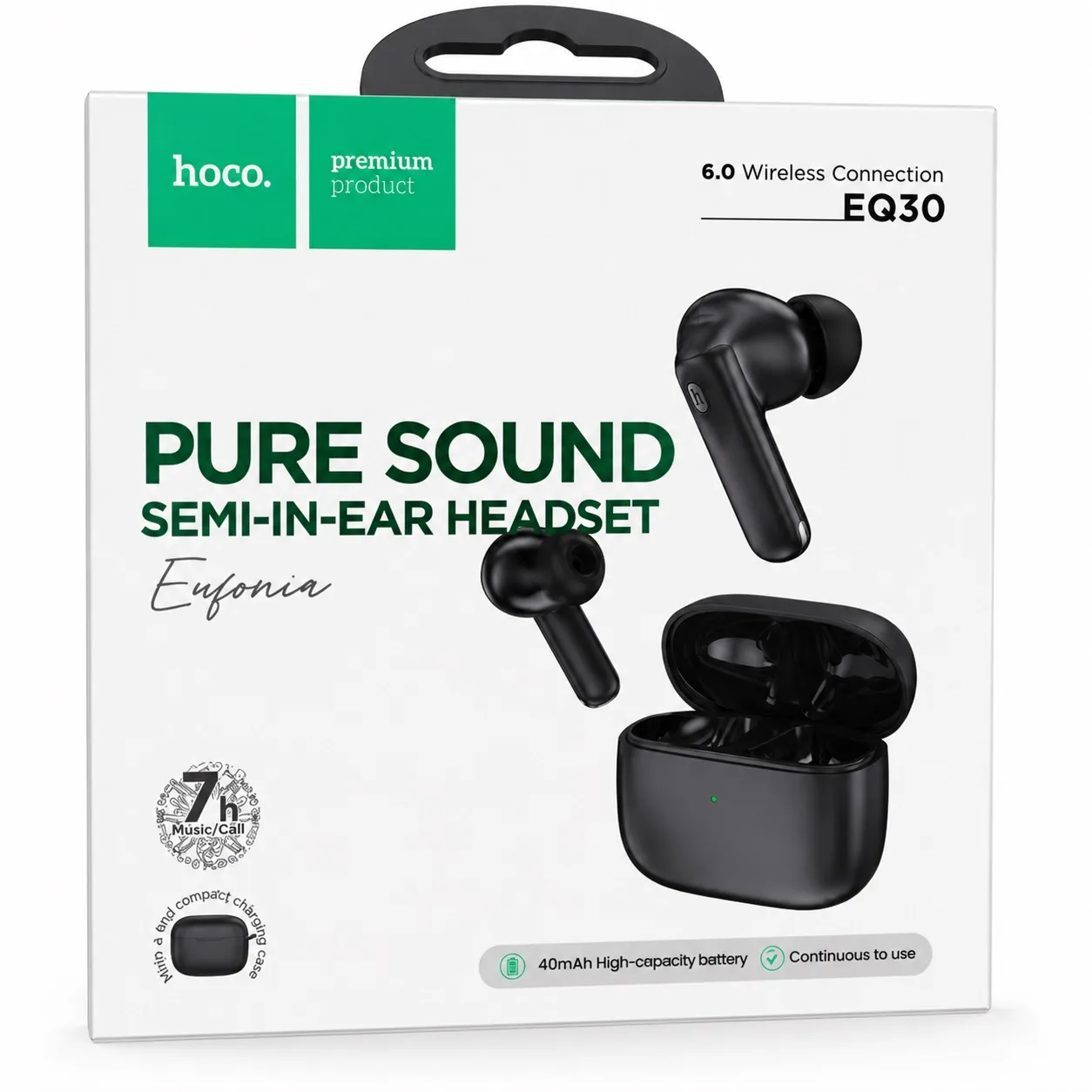 Hoco EQ30 Pure Sound True Wireless Bluetooth Earbuds with Charging Case