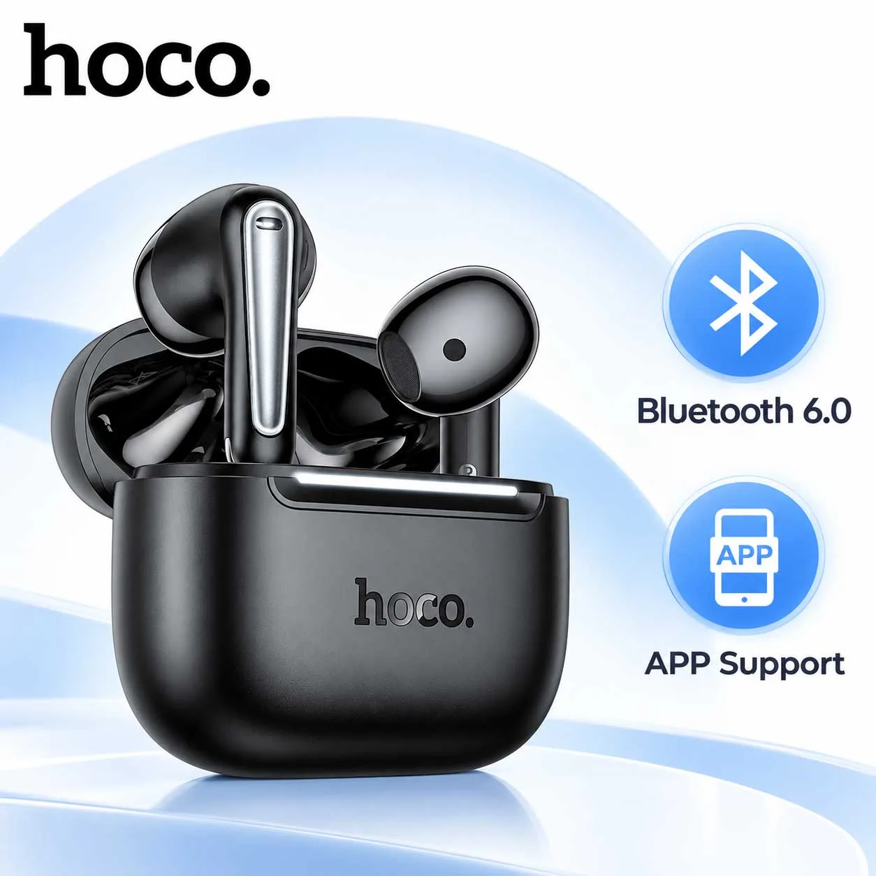 Hoco EQ38 Cadence TWS Wireless Earbuds – Black | Bluetooth 6.0 & App Support