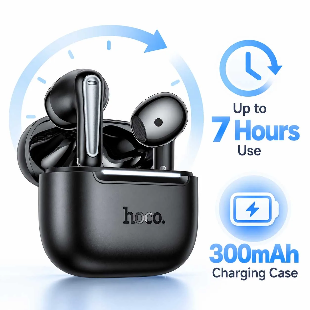 Hoco EQ38 Cadence TWS Wireless Earbuds – Black | Bluetooth 6.0 & App Support