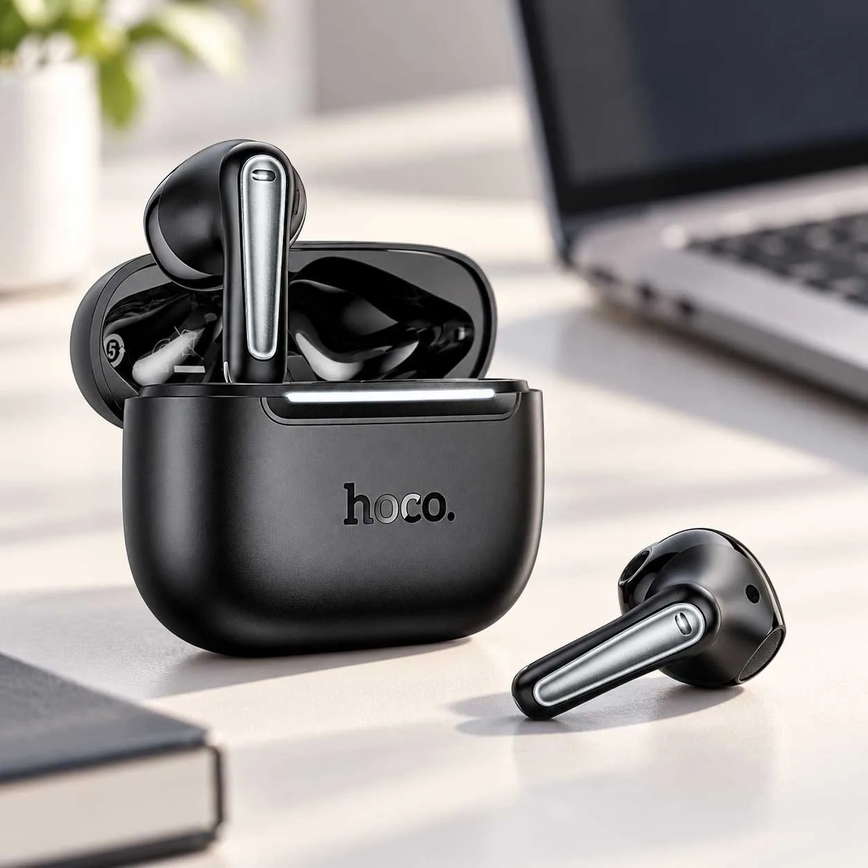 Hoco EQ38 Cadence TWS Wireless Earbuds – Black | Bluetooth 6.0 & App Support