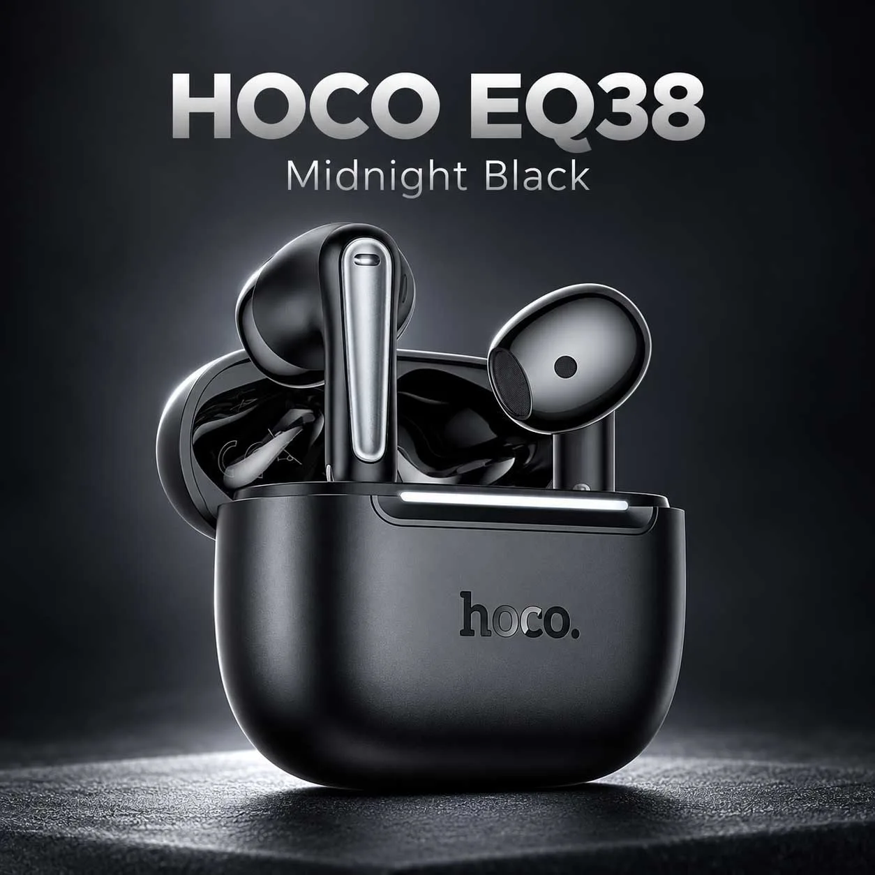 Hoco EQ38 Cadence TWS Wireless Earbuds – Black | Bluetooth 6.0 & App Support