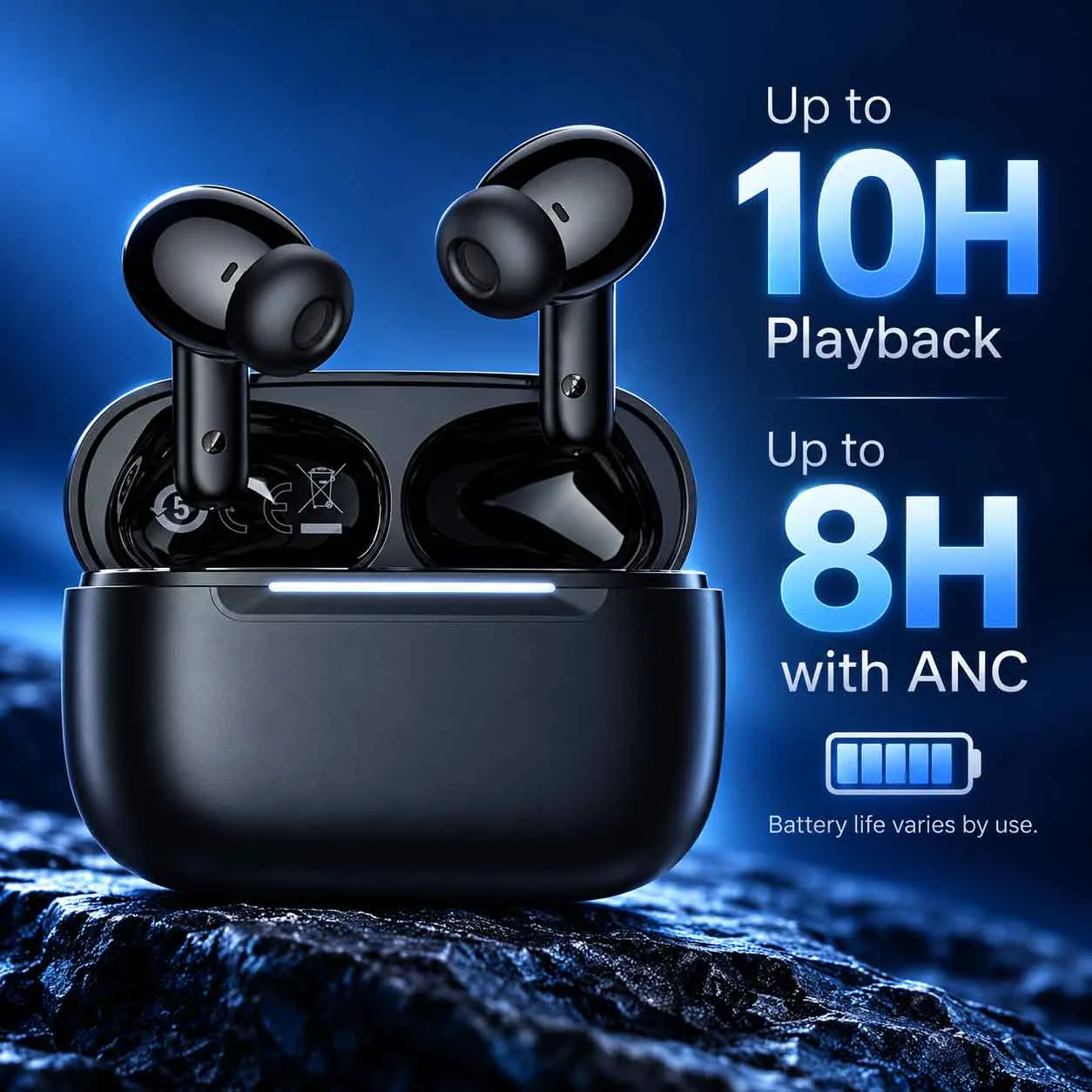 HOCO EQ101 Extreme ANC+ENC True Wireless Earbuds – Black
