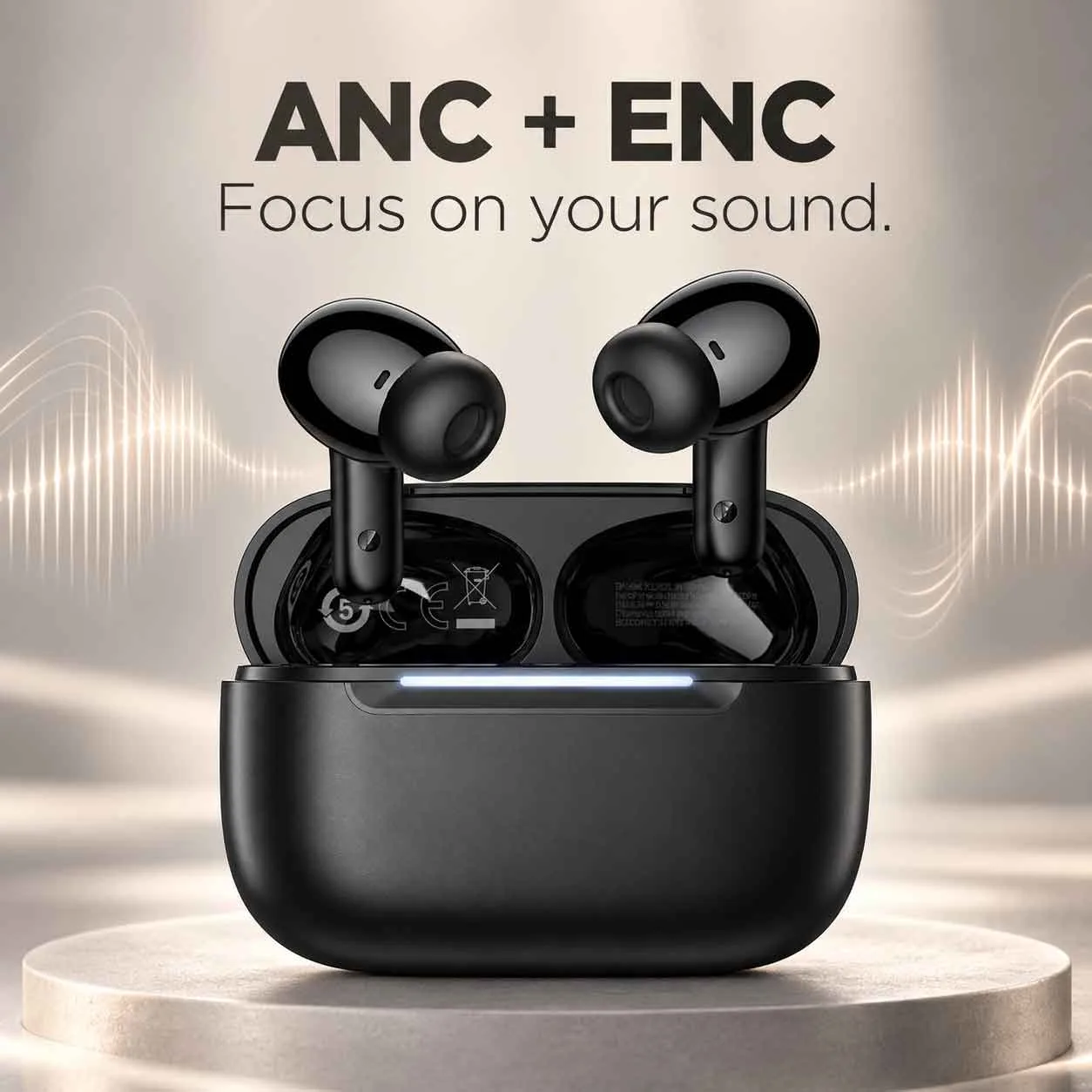 HOCO EQ101 Extreme ANC+ENC True Wireless Earbuds – Black