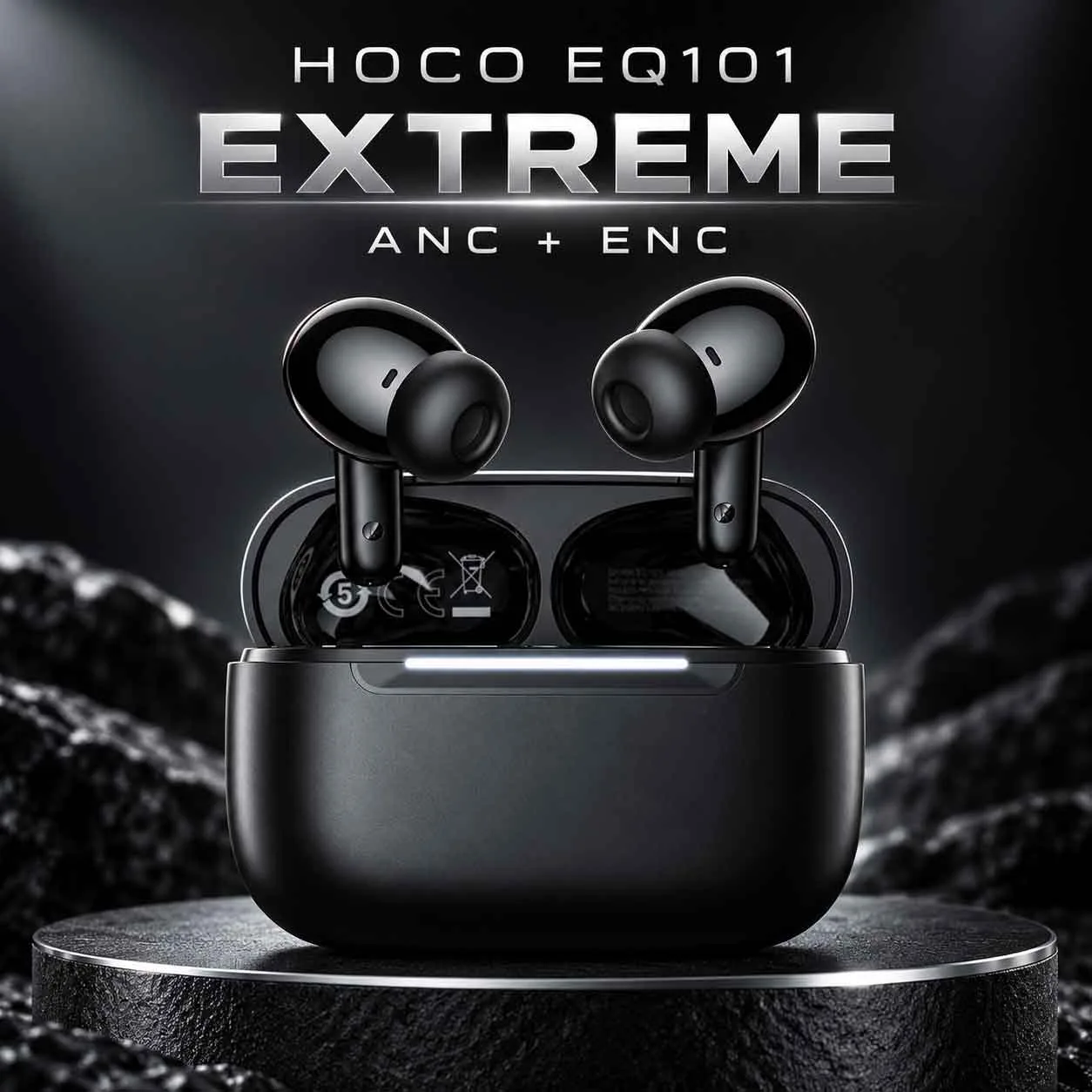 HOCO EQ101 Extreme ANC+ENC True Wireless Earbuds – Black