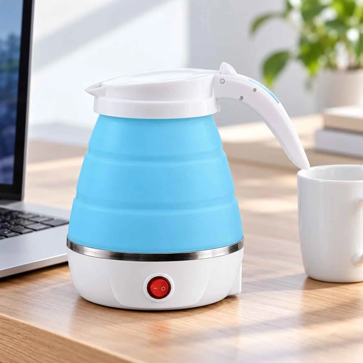 Portable Silicone Foldable Travel Electric Kettle – 0.6L, 600W