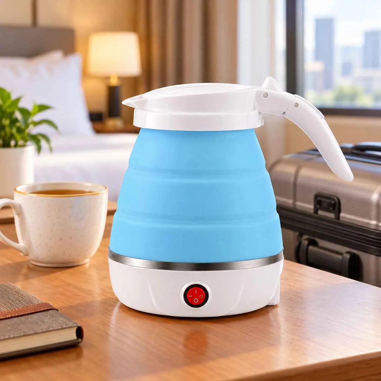 Portable Silicone Foldable Travel Electric Kettle – 0.6L, 600W